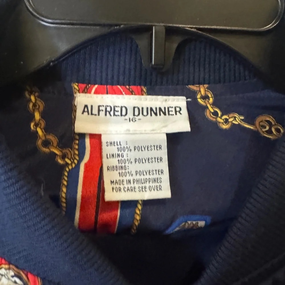 Alfred Dunner 90’s  Gold Chain Medals Bomber Patterned Women's Jacket‎ Size 16